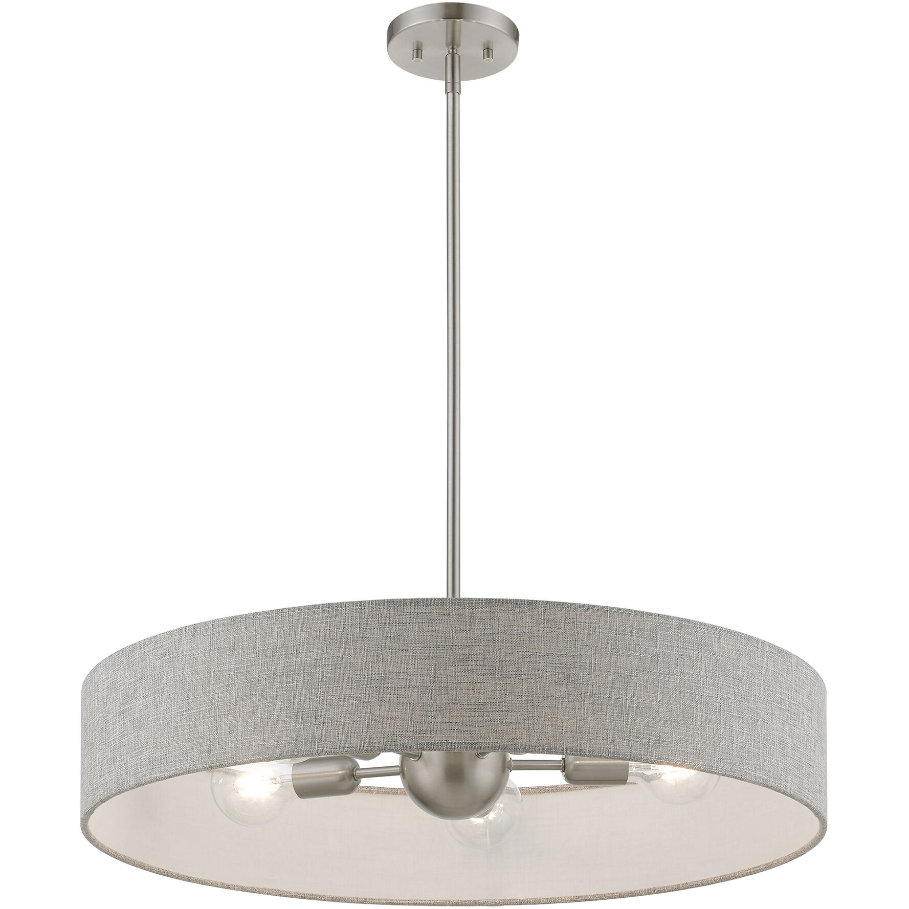 Elmhurst 5 Light 26 inch Brushed Nickel with Shiny White Accents Pendant Ceiling Light, Large