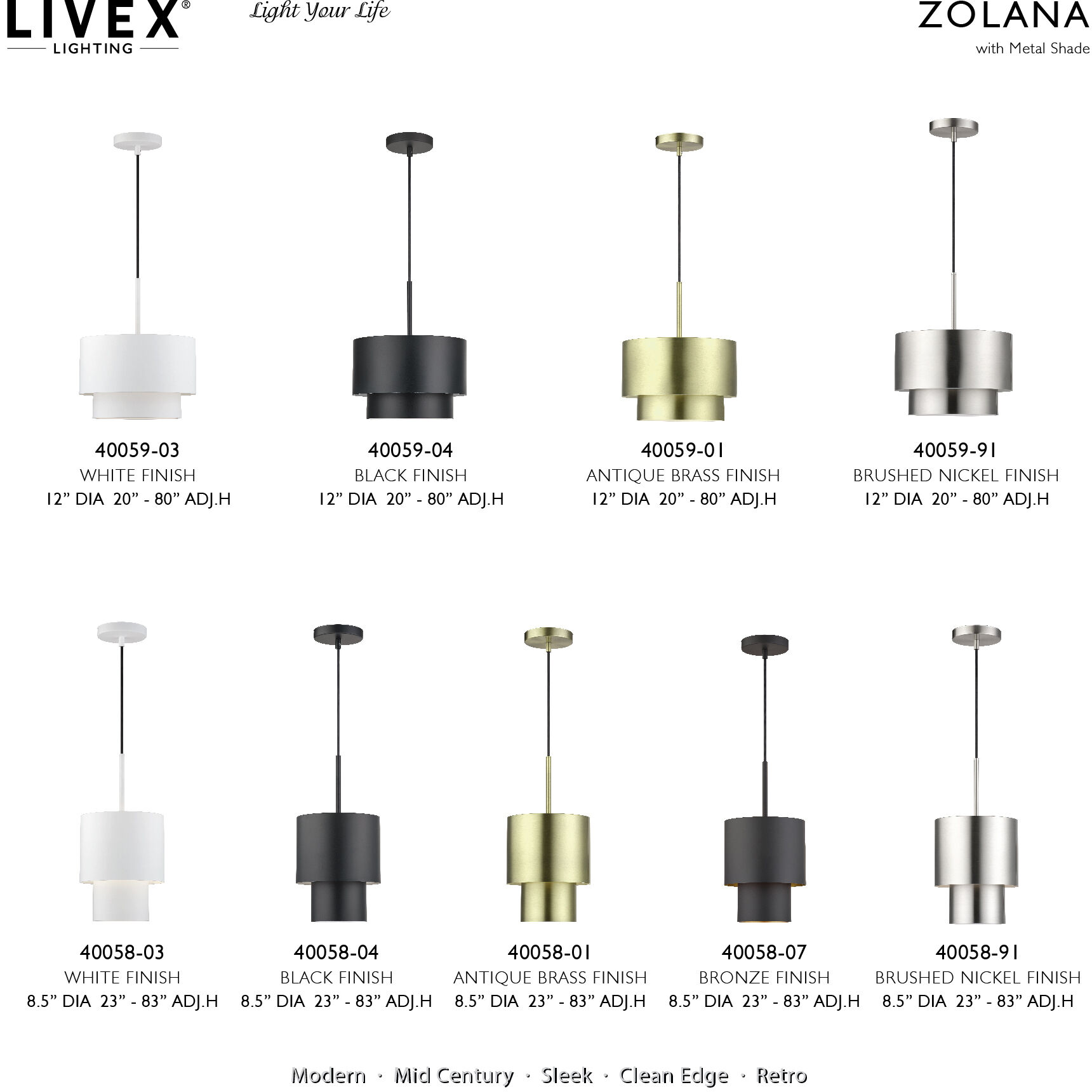 Zolana 1 Light 8.5 inch White Mini Pendant Ceiling Light