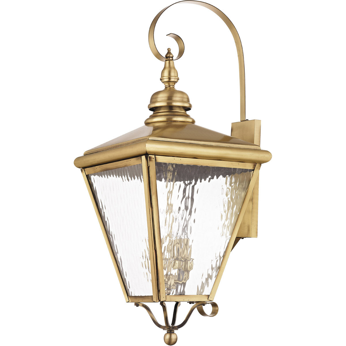 Cambridge 4 Light 35 inch Antique Brass Outdoor Wall Lantern
