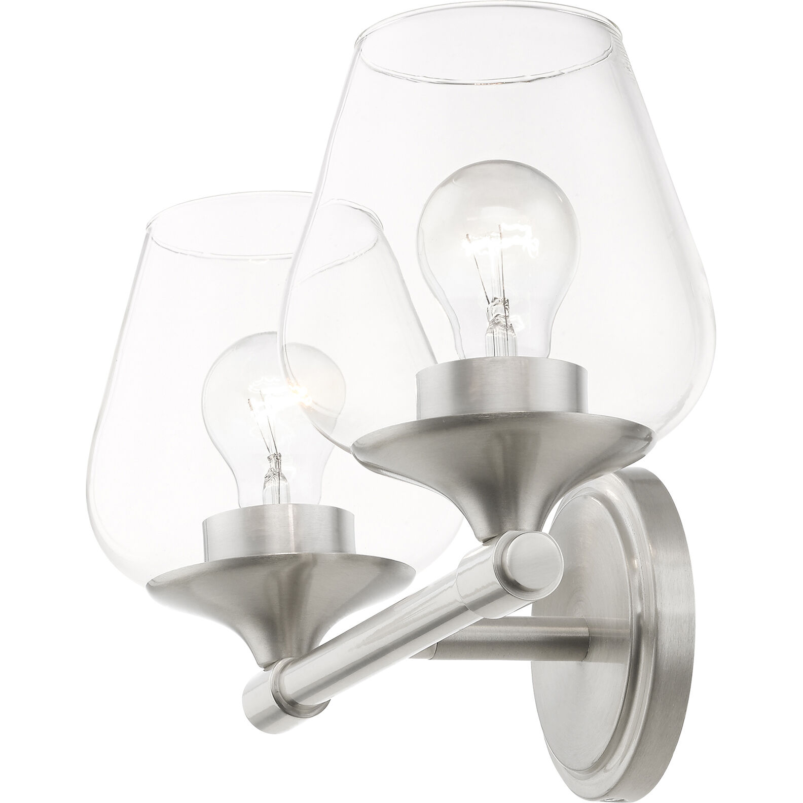 Willow 2 Light 15 inch Brushed Nickel Vanity Sconce Wall Light