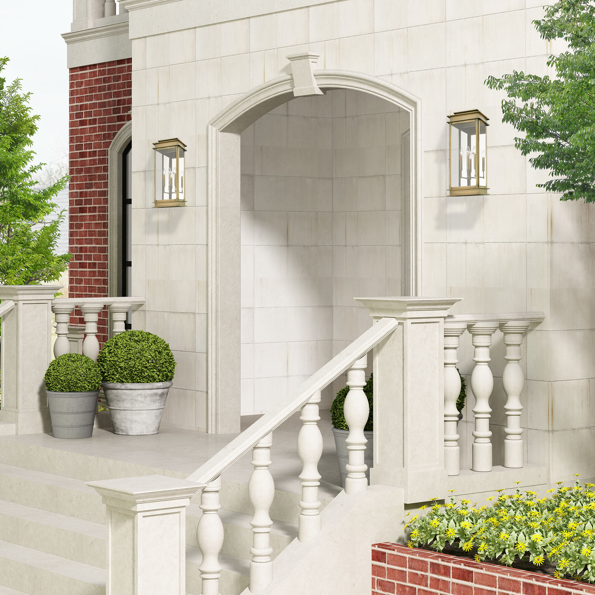 Princeton 3 Light 29 inch Antique Brass Outdoor Extra Wall Lantern, Extra Large