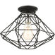 Geometric 1 Light 14 inch Black Flush Mount Ceiling Light