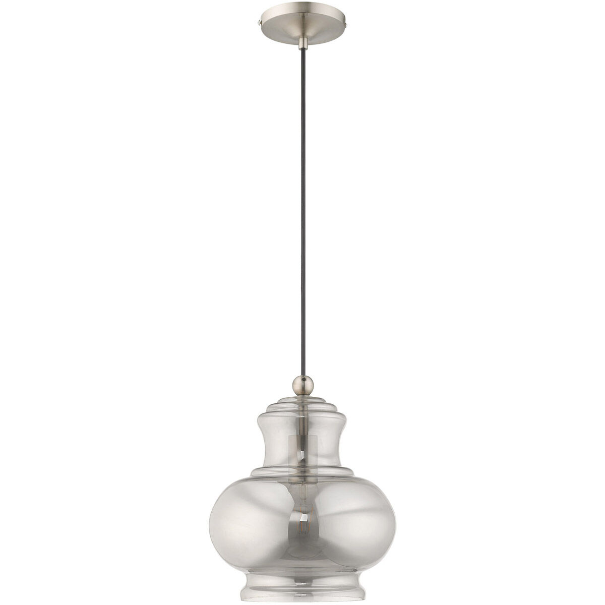 Art Glass 1 Light 10 inch Brushed Nickel Mini Pendant Ceiling Light