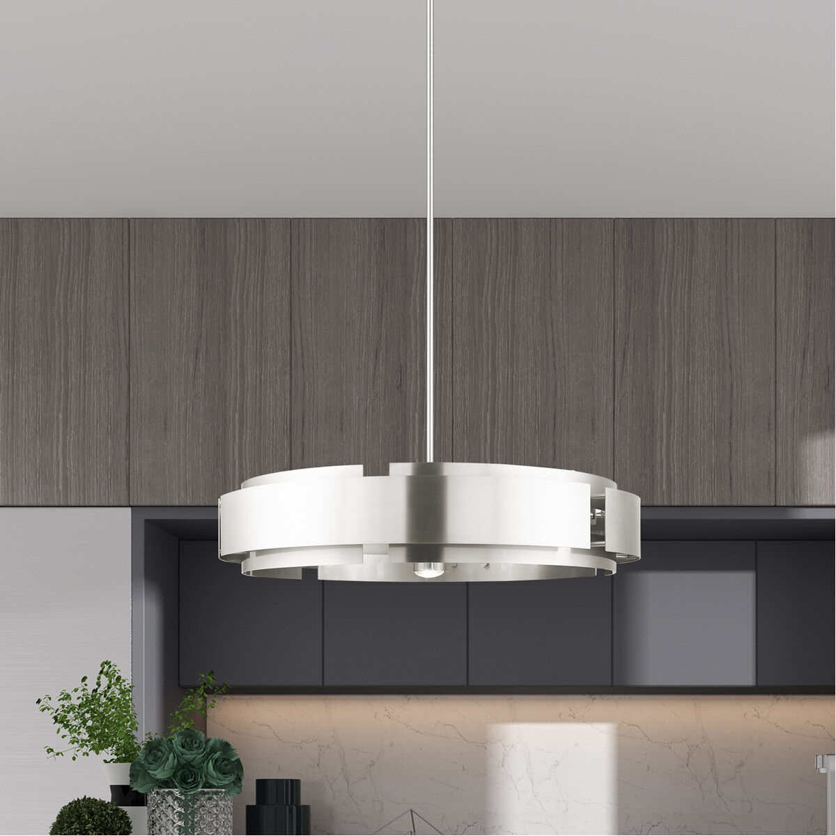 Varick 7 Light 34 inch Brushed Nickel Pendant Chandelier Ceiling Light