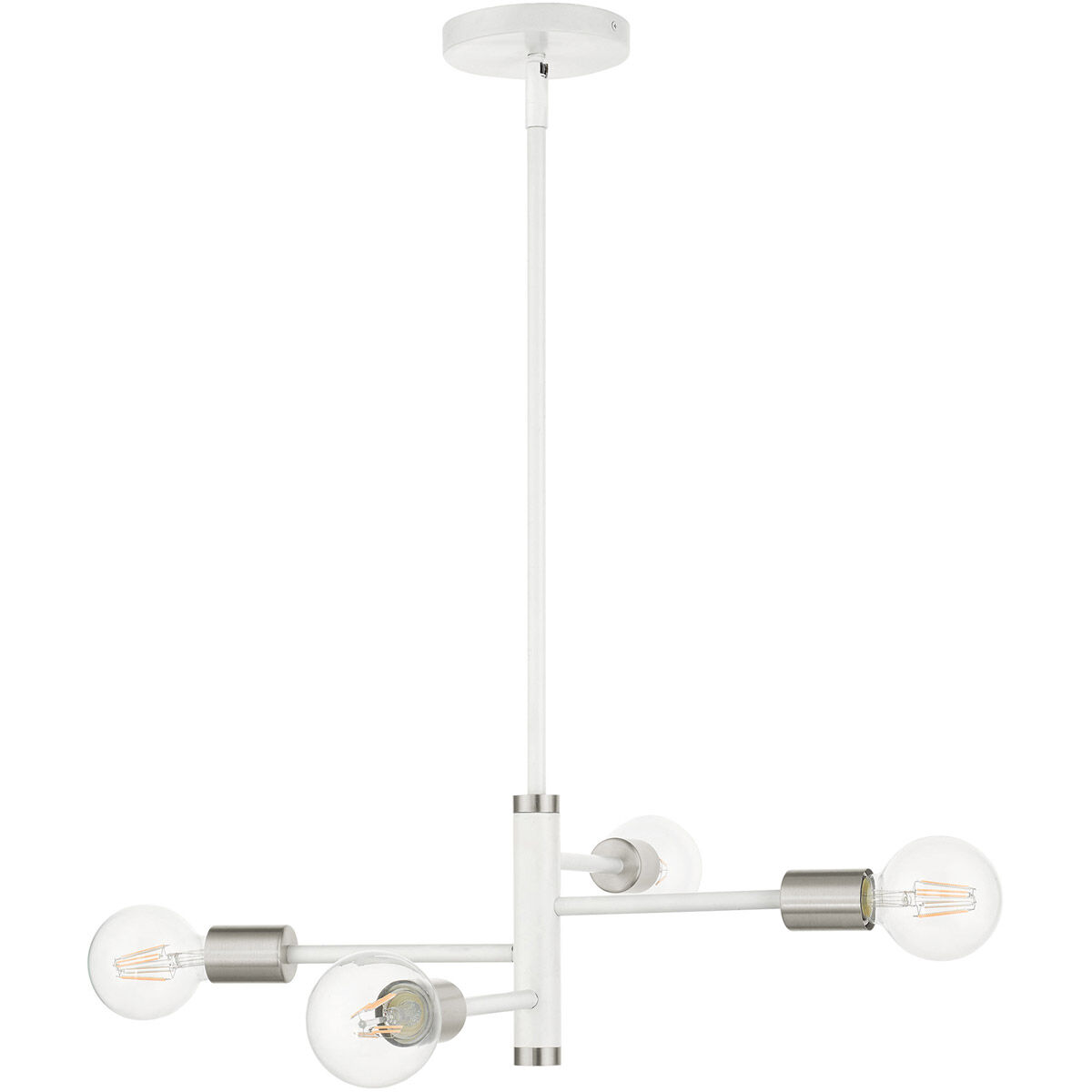 Bannister 4 Light 18 inch White Chandelier Ceiling Light