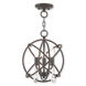 Aria 3 Light 12 inch English Bronze Convertible Mini Chandelier/Ceiling Mount Ceiling Light