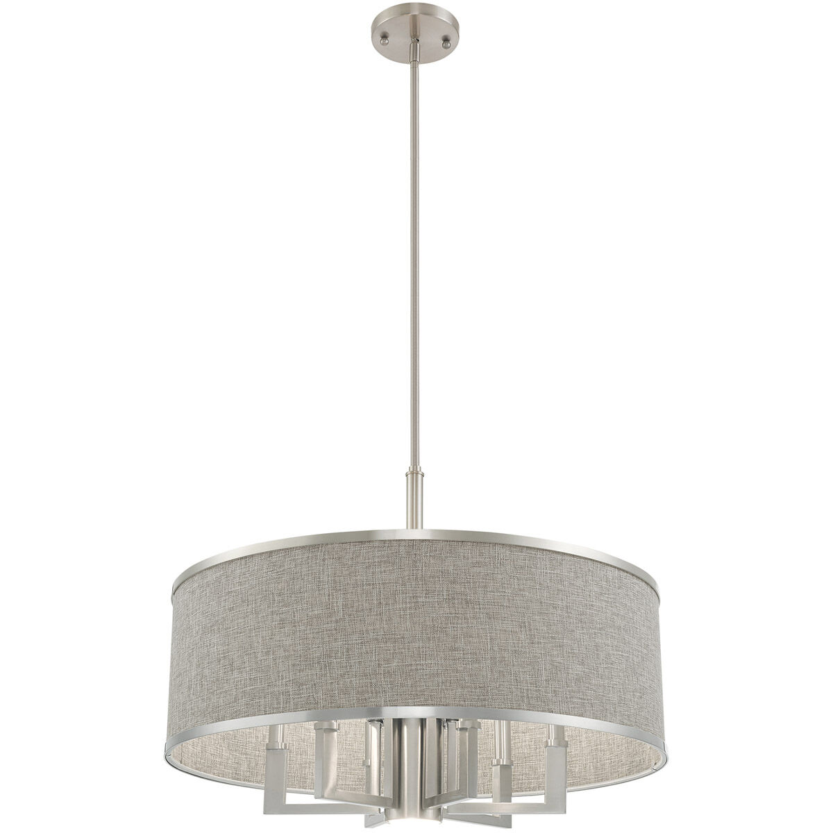 Park Ridge 7 Light 24 inch Brushed Nickel Pendant Chandelier Ceiling Light