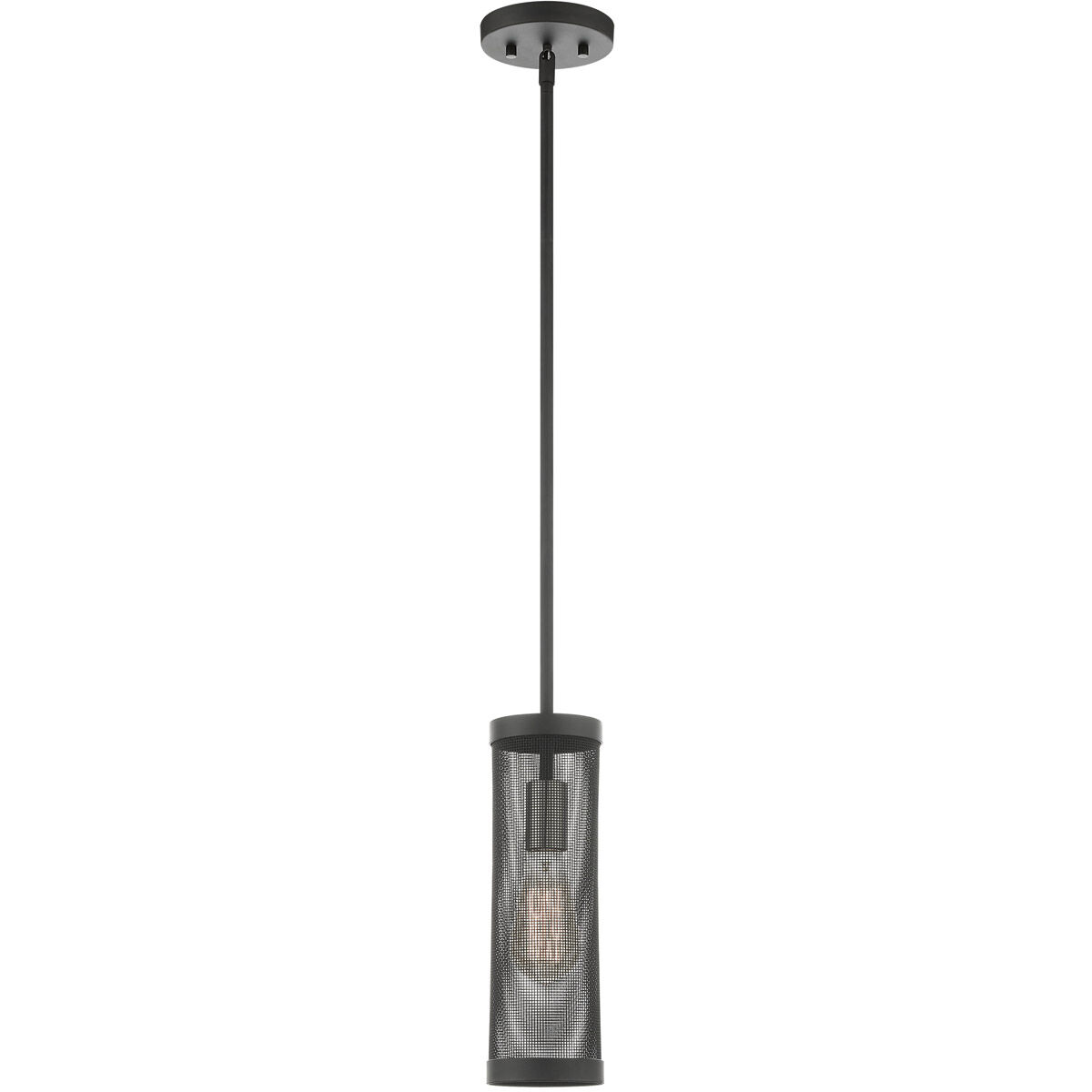 Industro 1 Light 5 inch Black with Brushed Nickel Accents Pendant Ceiling Light