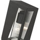 Forsyth 1 Light 11 inch Black with Brushed Nickel Outdoor Wall Lantern in Antique Brass with Brushed Nickel , Medium