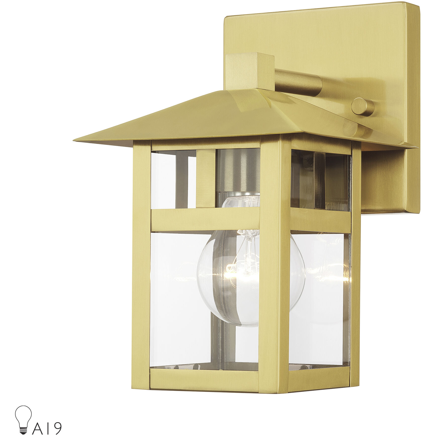 Crestlake 1 Light 8.5 inch Satin Gold Outdoor Wall Lantern