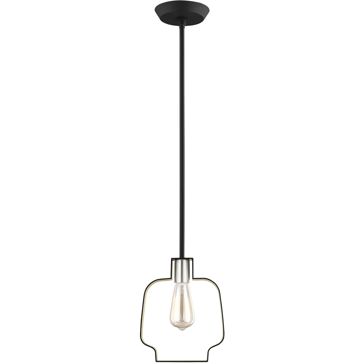 Meadowbrook 1 Light 8 inch Black with Brushed Nickel Accents Pendant Ceiling Light