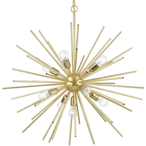 Tribeca 9 Light 34 inch Soft Gold with Polished Brass Accents Foyer Pendant Chandelier Ceiling Light