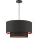 Sentosa 3 Light 20 inch Black Pendant Ceiling Light