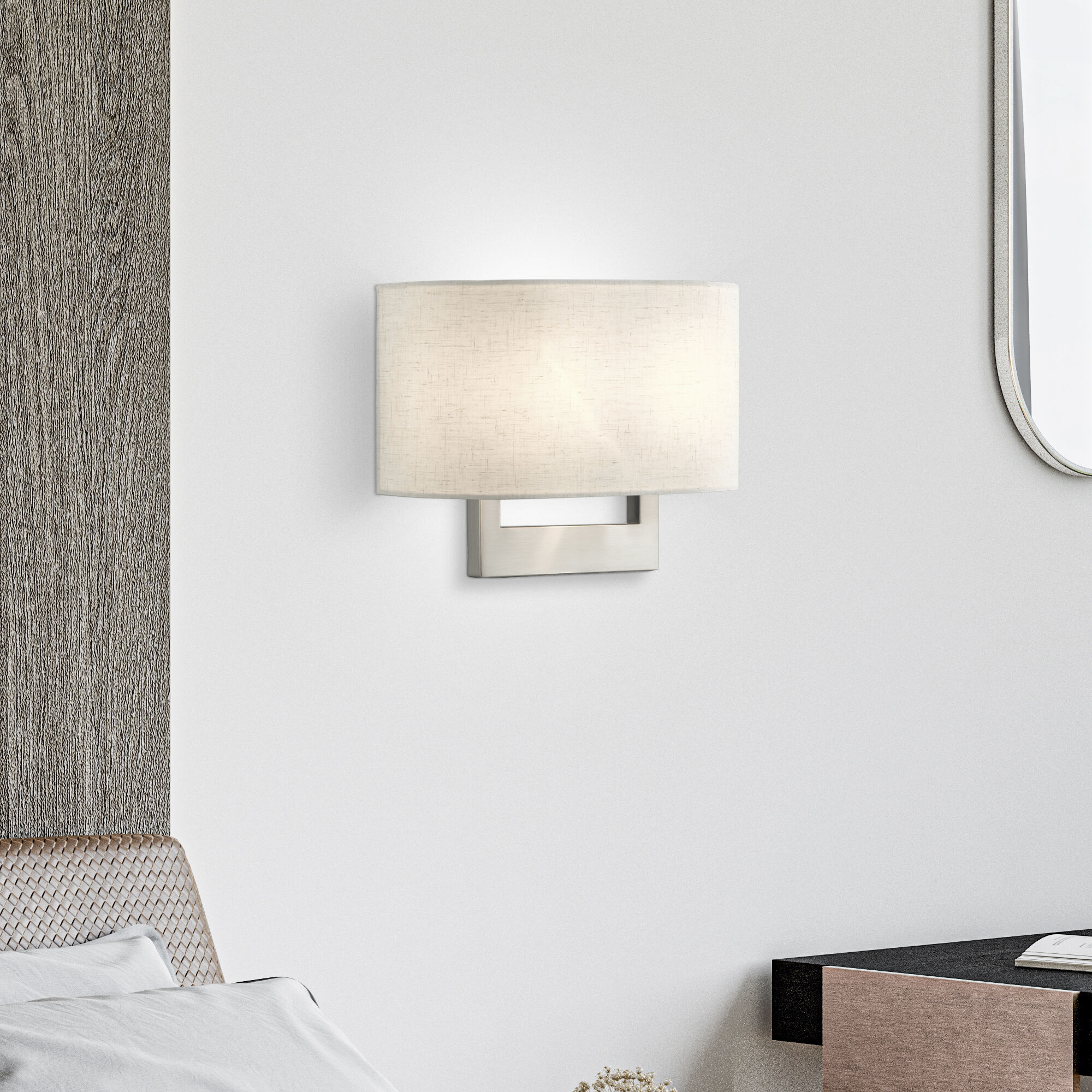 Allison Wall Sconce Wall Light in Brushed Nickel, Medium