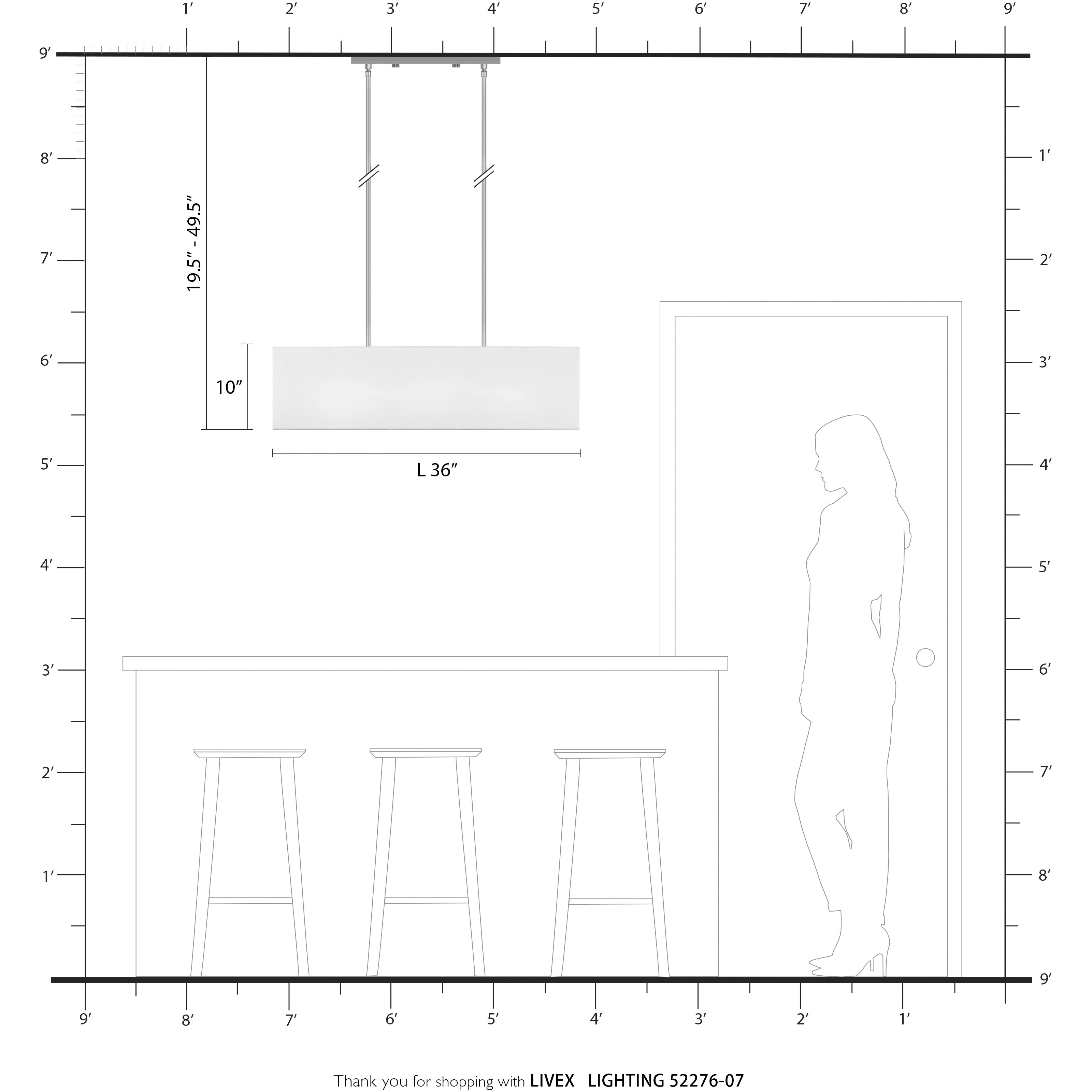 Summit 4 Light 36 inch Bronze Linear Chandelier Ceiling Light, Large