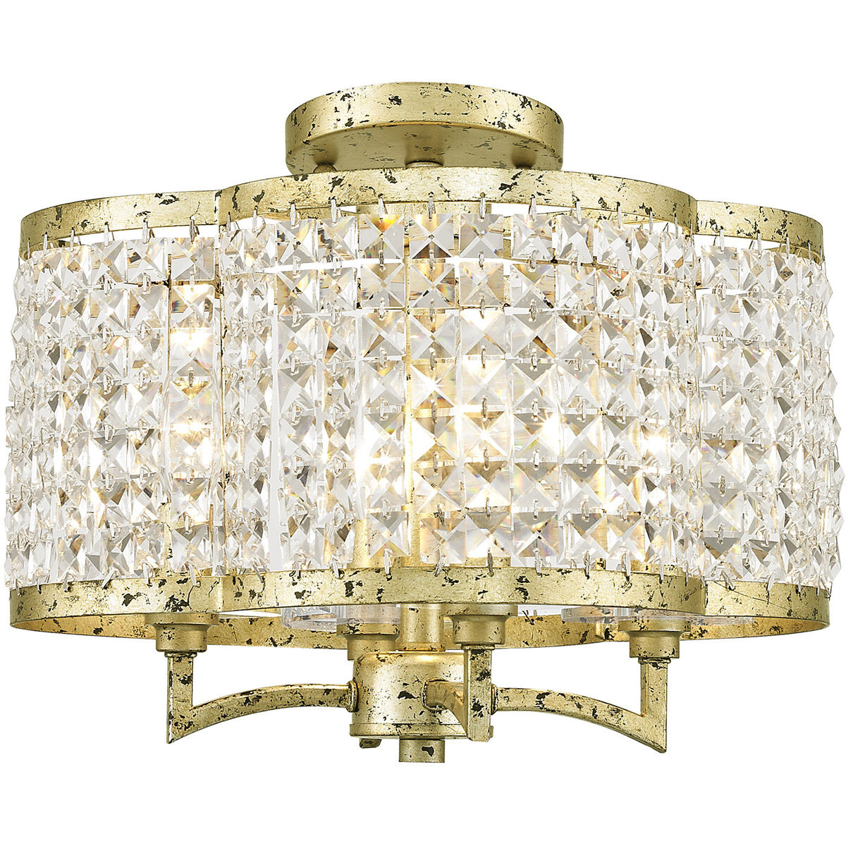 Grammercy 4 Light 14 inch Hand Applied Winter Gold Convertible Mini Chandelier/Ceiling Mount Ceiling Light
