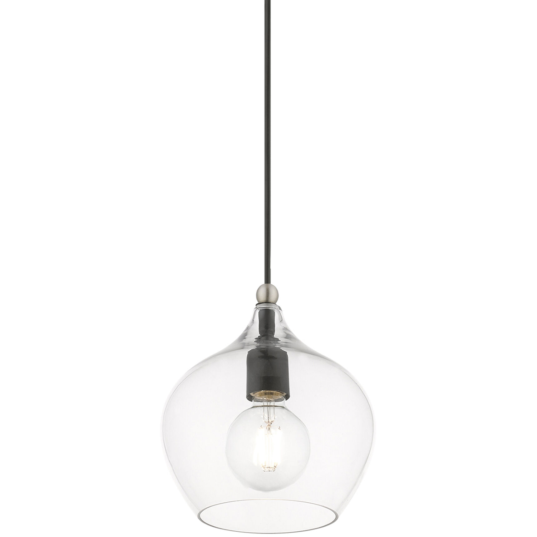 Aldrich 1 Light 8 inch Black with Brushed Nickel Accent Pendant Ceiling Light