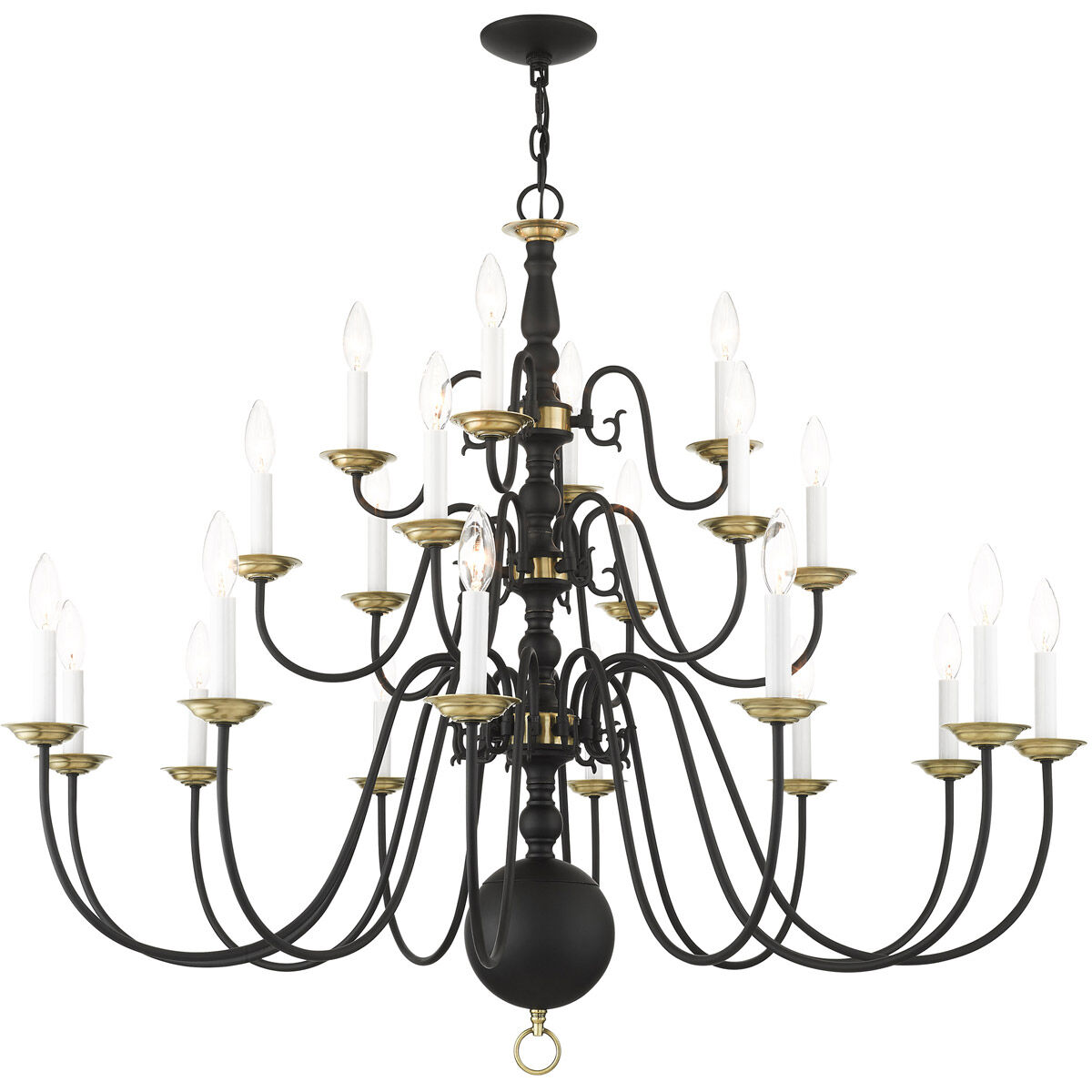 Williamsburg 22 Light 42 inch Black Chandelier Ceiling Light