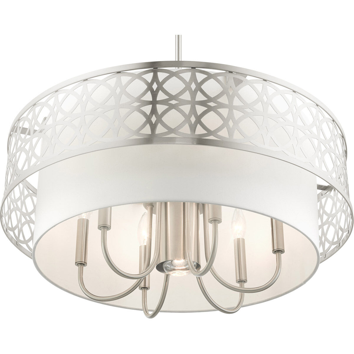 Calinda 7 Light 24.75 inch Brushed Nickel Pendant Chandelier Ceiling Light