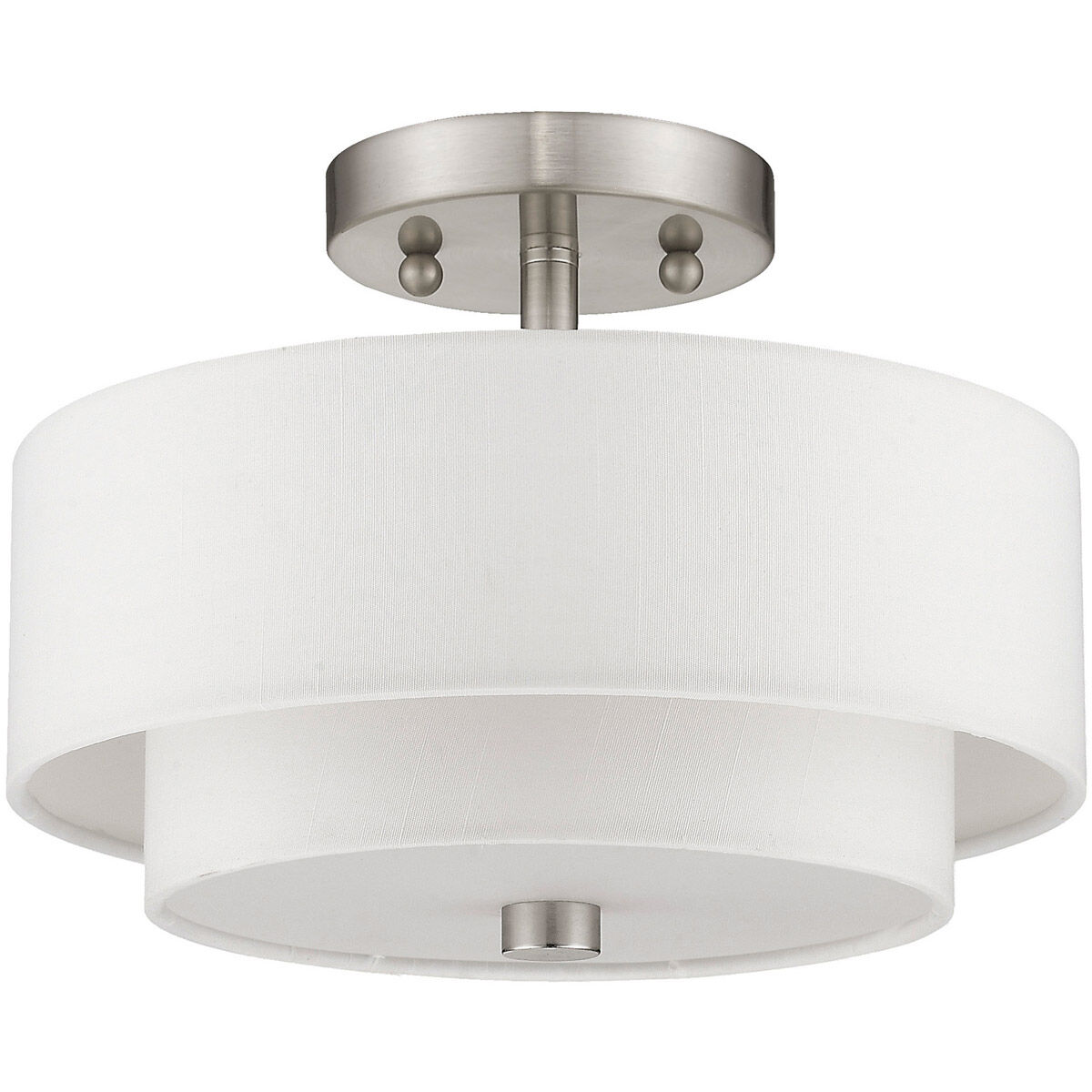Claremont 2 Light 11 inch Brushed Nickel Semi-Flush Mount Ceiling Light