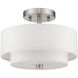Claremont 2 Light 11 inch Brushed Nickel Semi-Flush Mount Ceiling Light