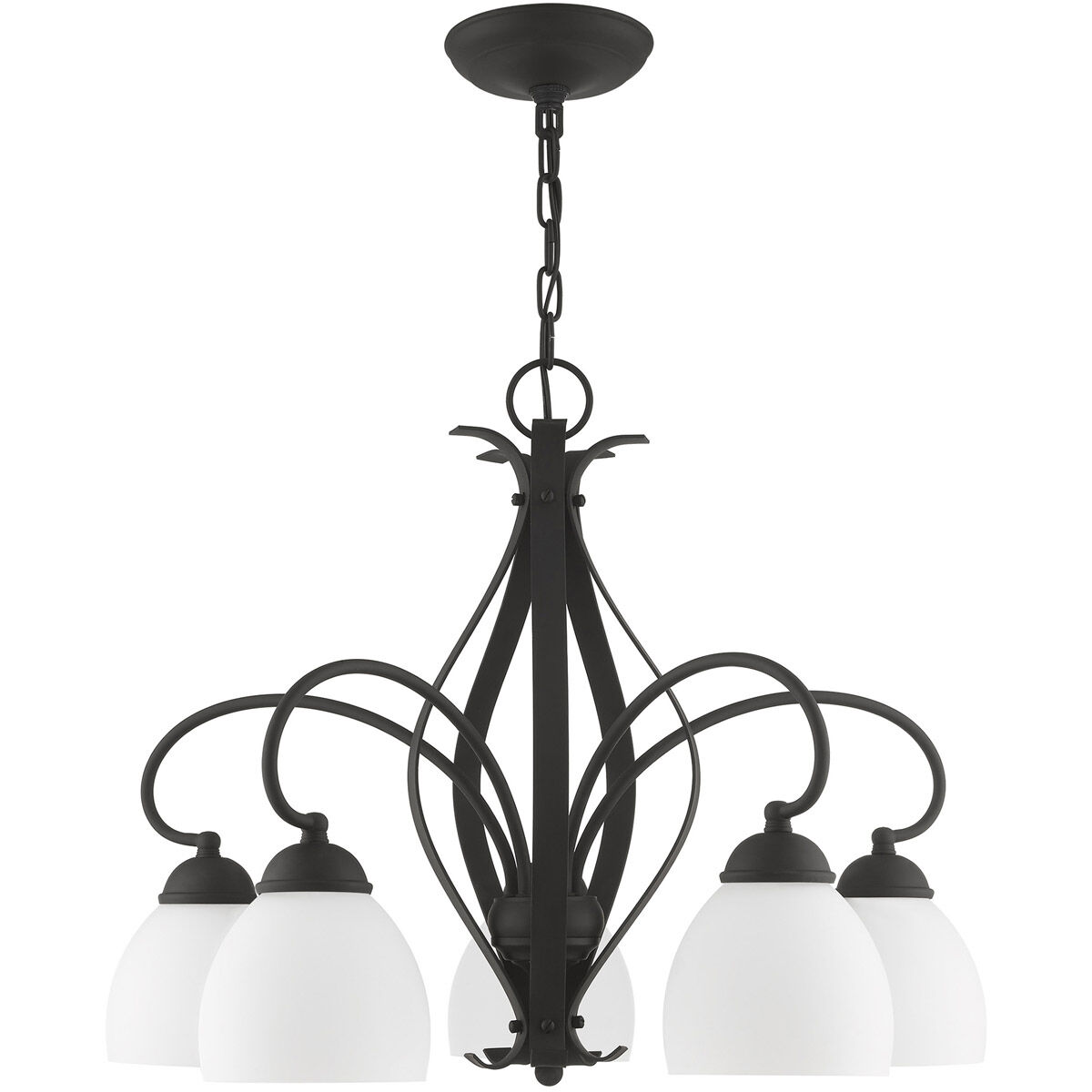 Brookside 5 Light 26 inch Black Chandelier Ceiling Light