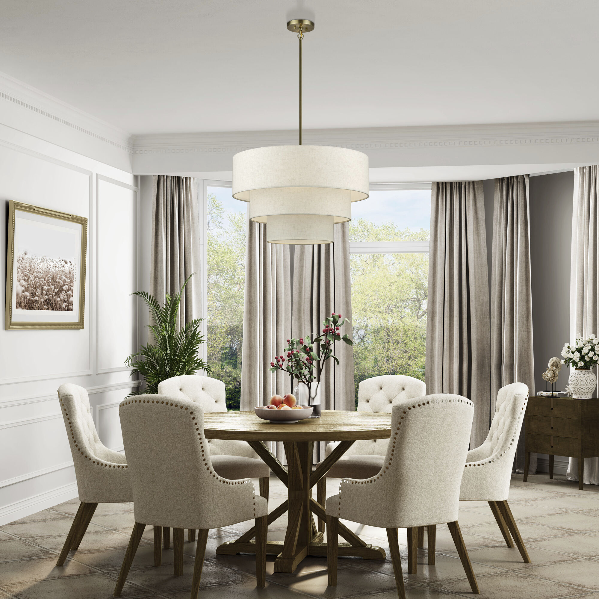 Manorwood 5 Light 28 inch Antique Brass Pendant Chandelier Ceiling Light, Medium