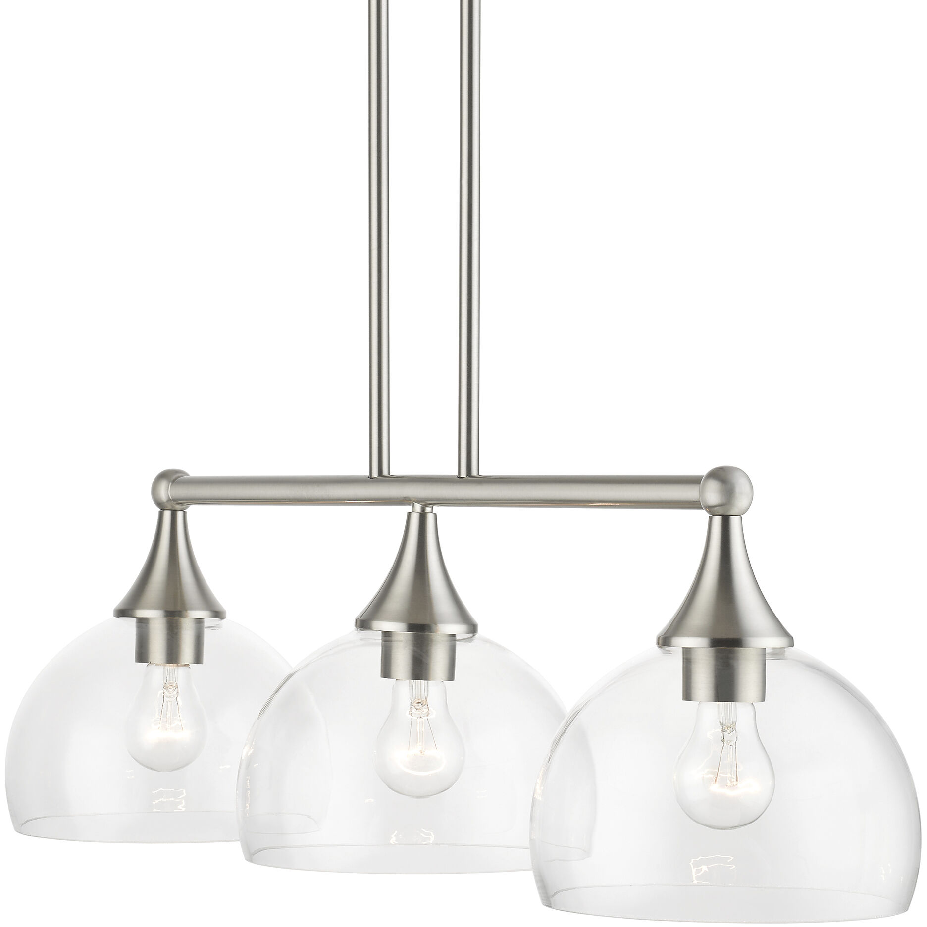 Glendon 3 Light 30 inch Brushed Nickel Linear Chandelier Ceiling Light