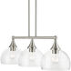 Glendon 3 Light 30 inch Brushed Nickel Linear Chandelier Ceiling Light