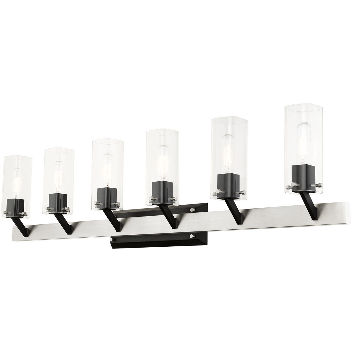 Beckett 6 Light 48 inch Brushed Nickel Vanity Sconce Wall Light
