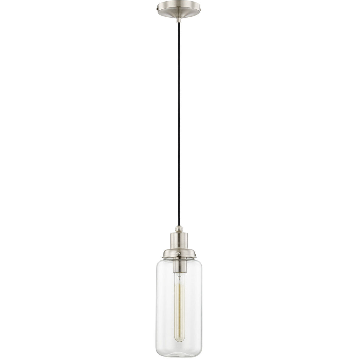 Art Glass 1 Light 5 inch Brushed Nickel Mini Pendant Ceiling Light