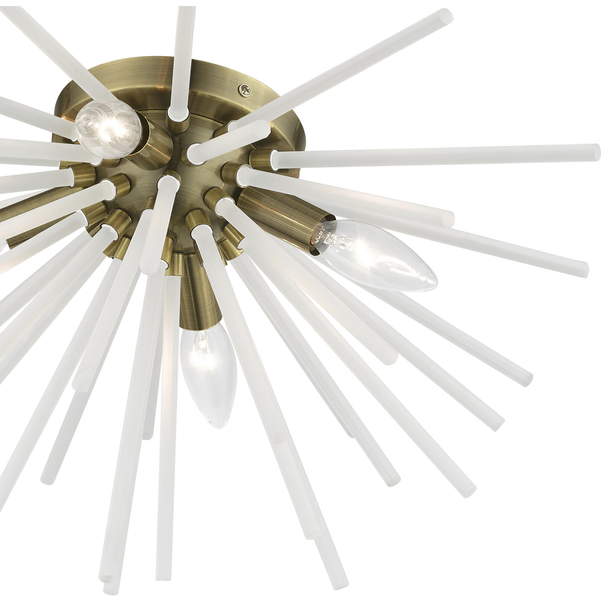 Uptown 4 Light 20 inch Antique Brass Flush Mount Ceiling Light