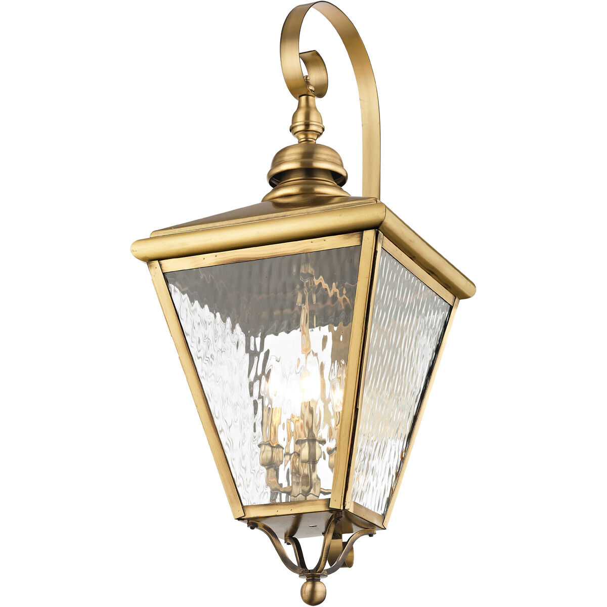 Cambridge 4 Light 35 inch Antique Brass Outdoor Wall Lantern