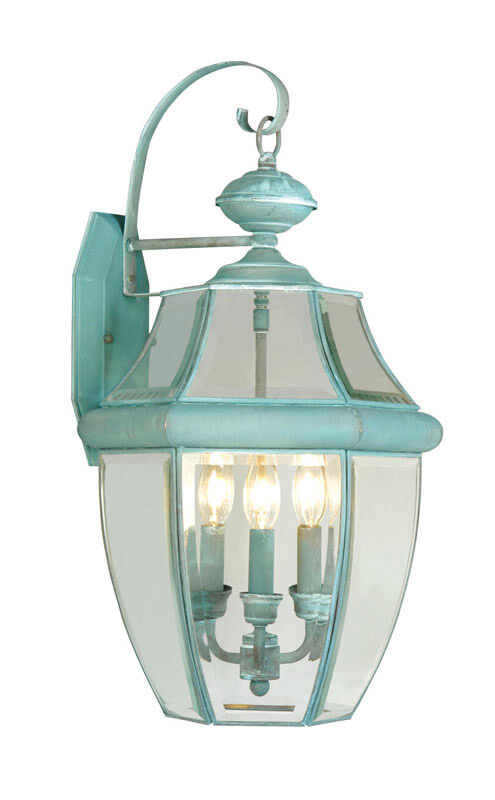 Monterey 3 Light 23 inch Verdigris Outdoor Wall Lantern