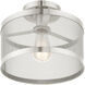 Industro 1 Light 11 inch Brushed Nickel Semi Flush Ceiling Light