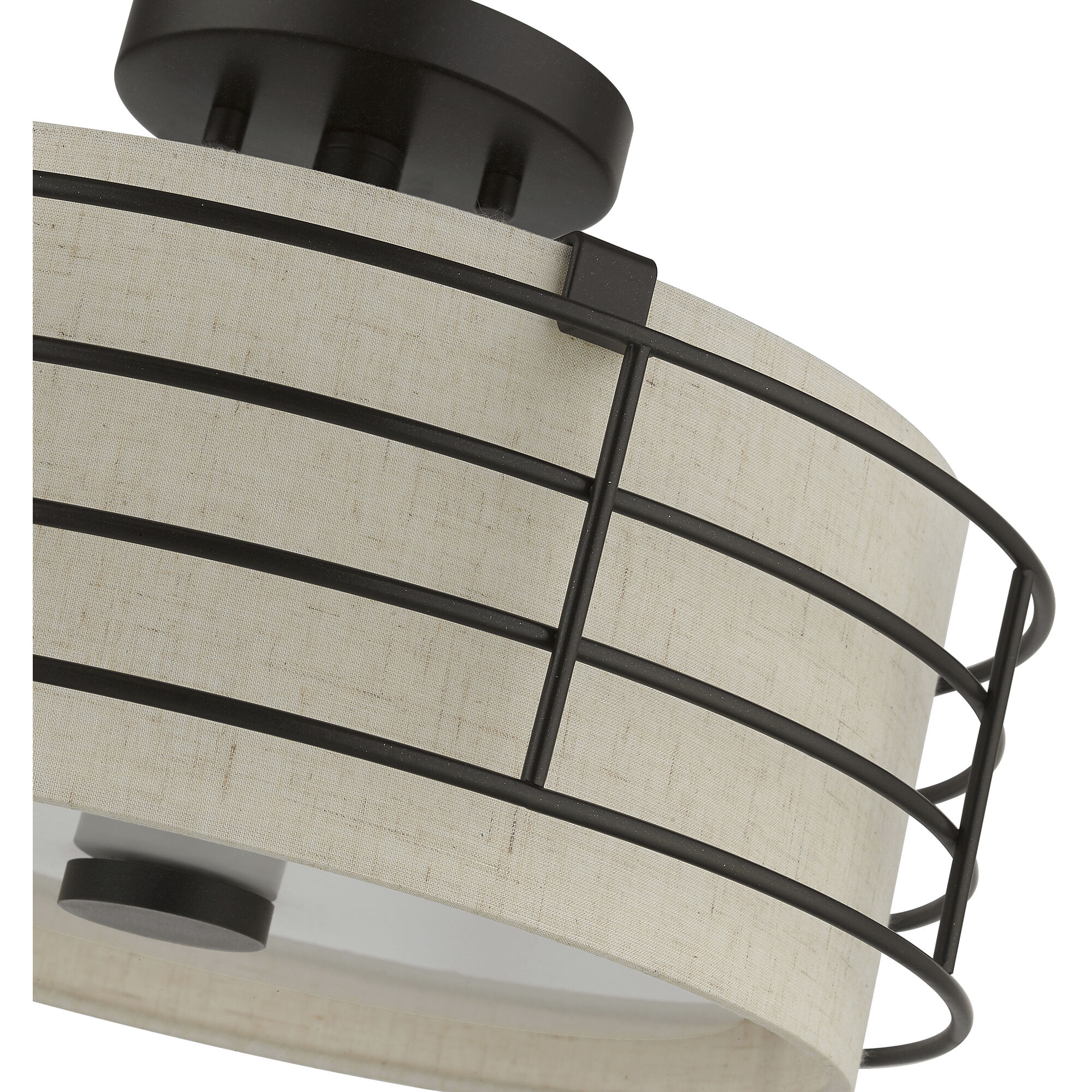 Blanchard 3 Light 15 inch English Bronze Semi Flush Mount Ceiling Light, Large