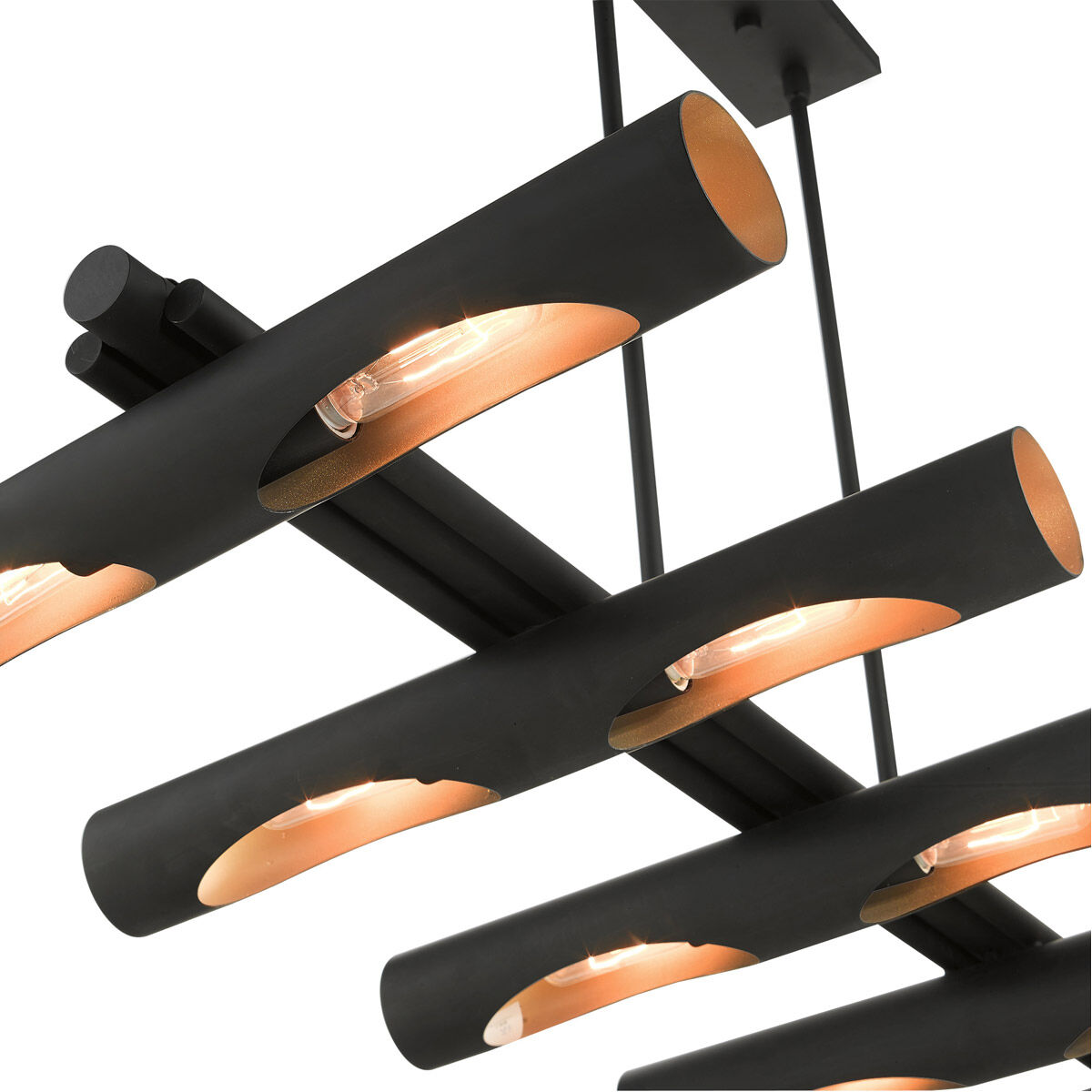 Novato 10 Light 50 inch Black Linear Chandelier Ceiling Light