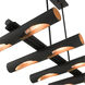 Novato 10 Light 50 inch Black Linear Chandelier Ceiling Light