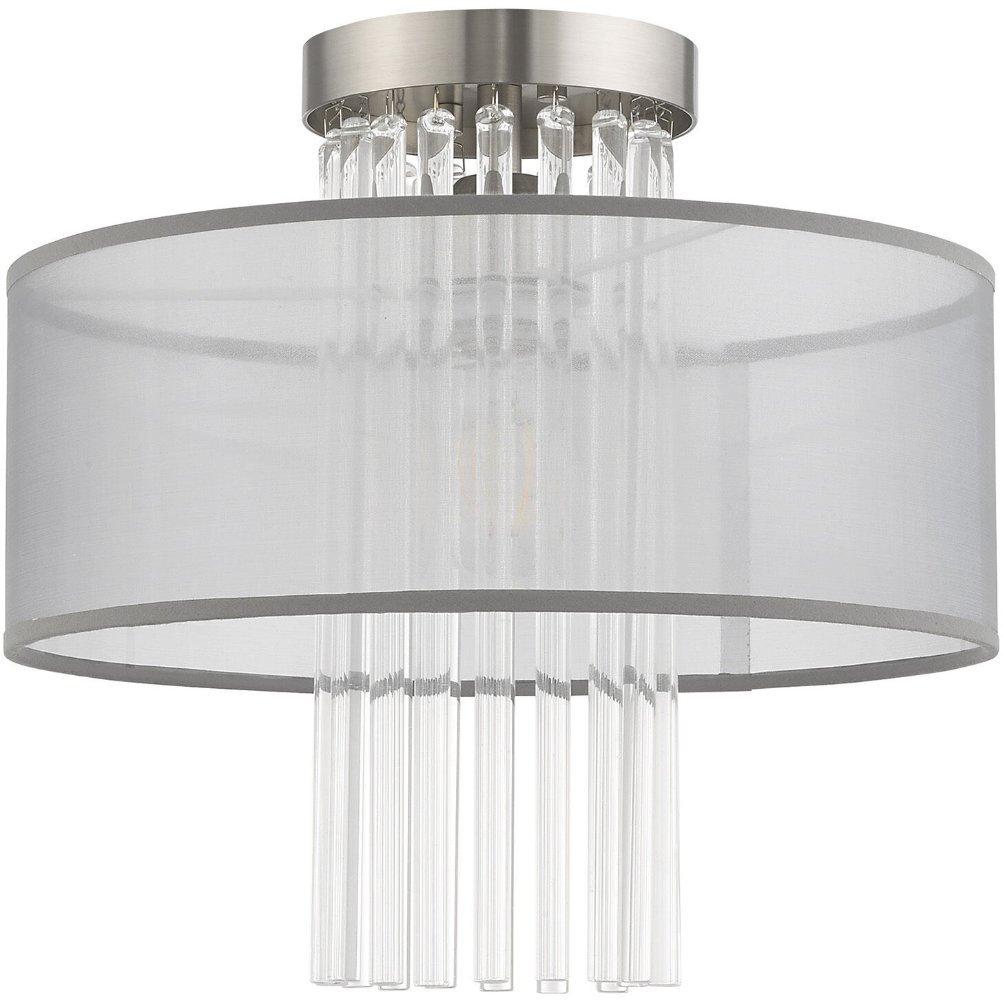 Alexis 1 Light 13 inch Brushed Nickel Semi-Flush Mount Ceiling Light