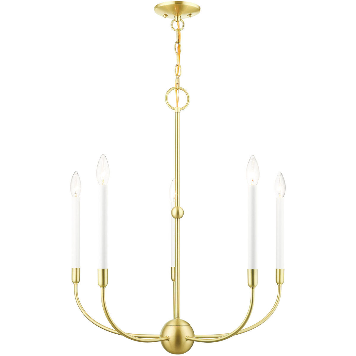 Clairmont 5 Light 24 inch Satin Brass Chandelier Ceiling Light
