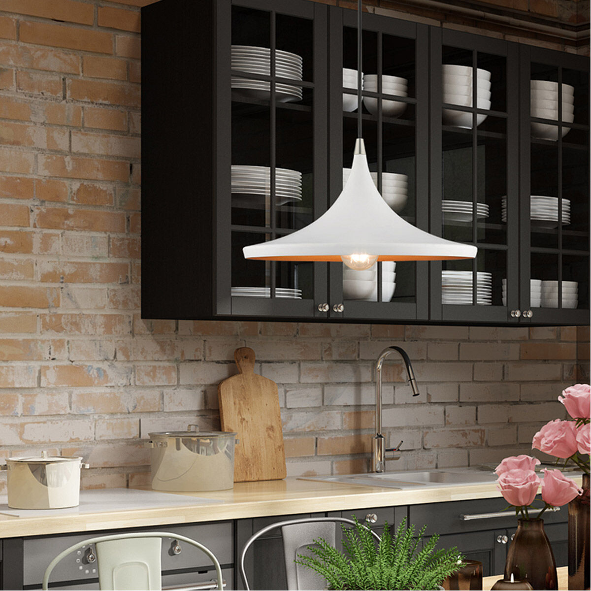 Allison 1 Light 14 inch White Mini Pendant Ceiling Light