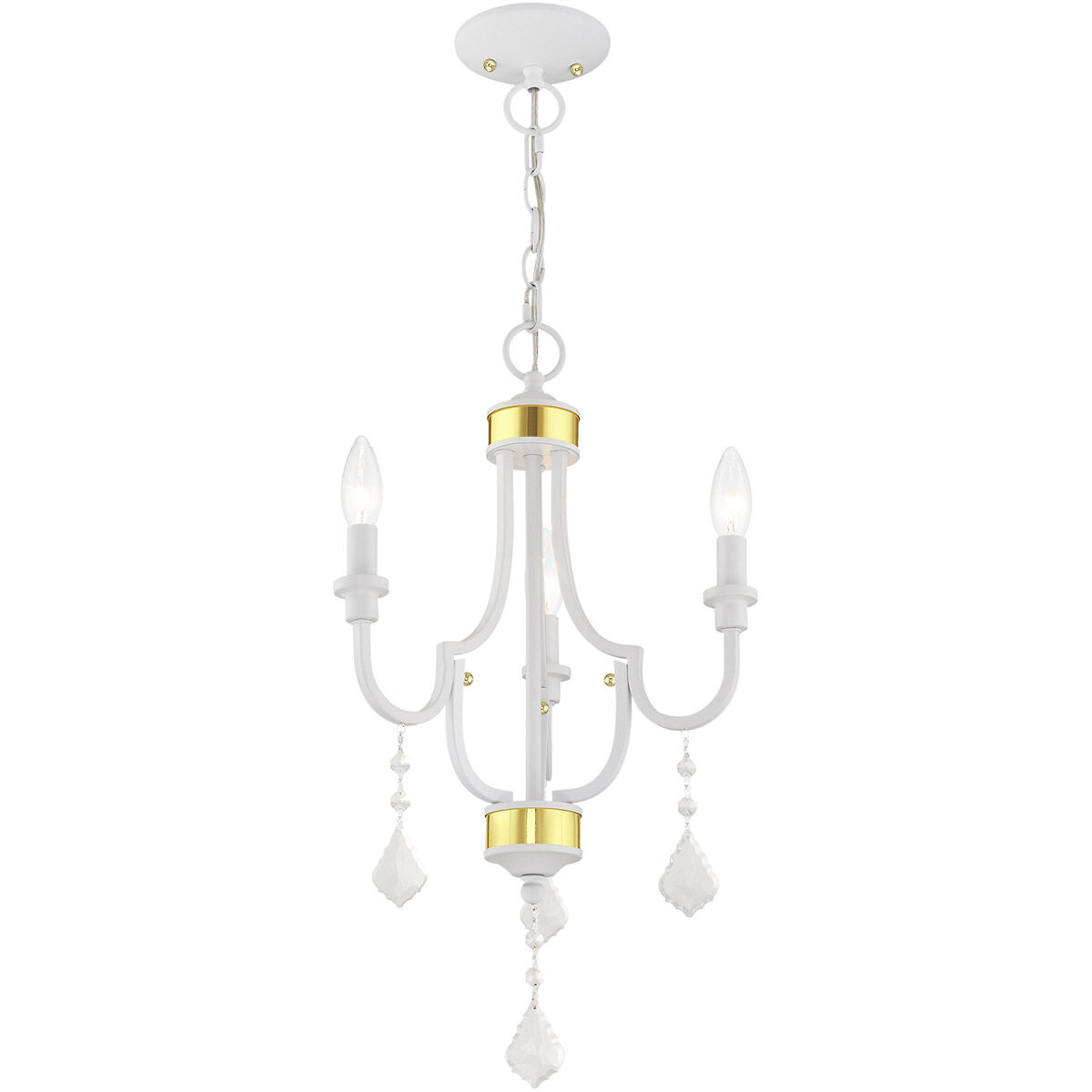 Glendale 3 Light 14 inch White Mini Chandelier Ceiling Light