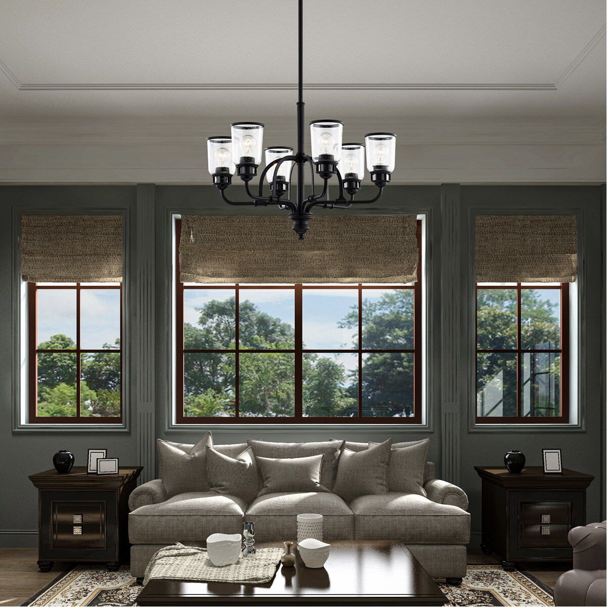 Lawrenceville 6 Light 26 inch Black Chandelier Ceiling Light