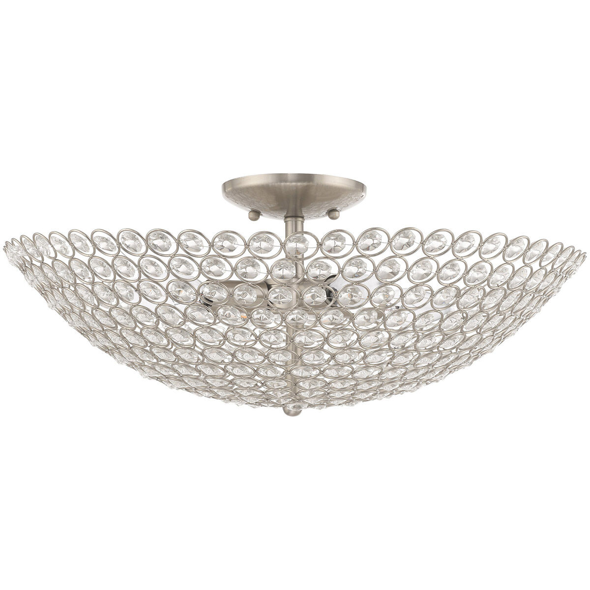 Cassandra 4 Light 20 inch Brushed Nickel Semi-Flush Mount Ceiling Light