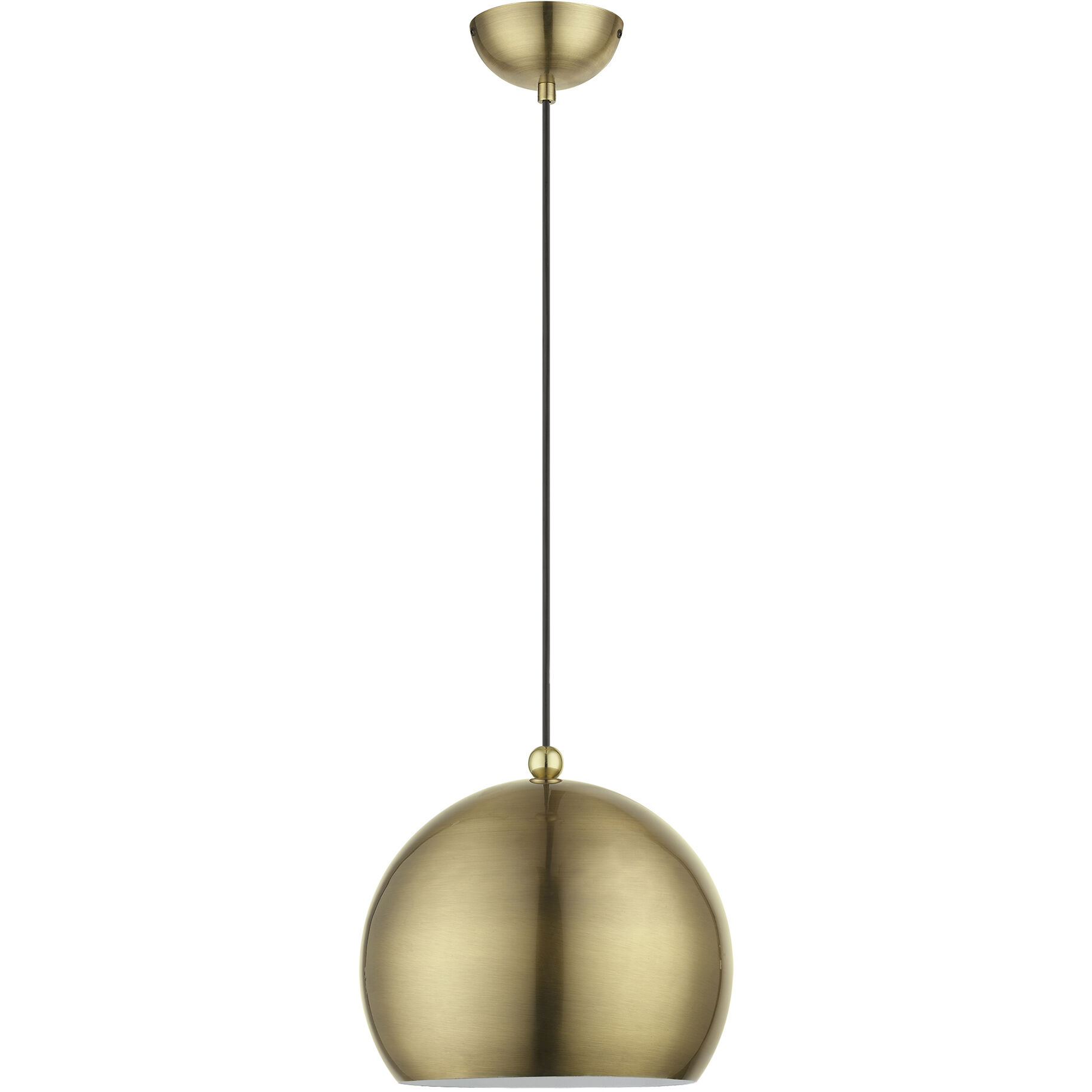 Stockton 1 Light 12 inch Antique Brass with Polished Brass Accents Pendant Ceiling Light, Globe