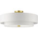 Meridian 5 Light 22 inch Satin Brass Semi Flush Ceiling Light 