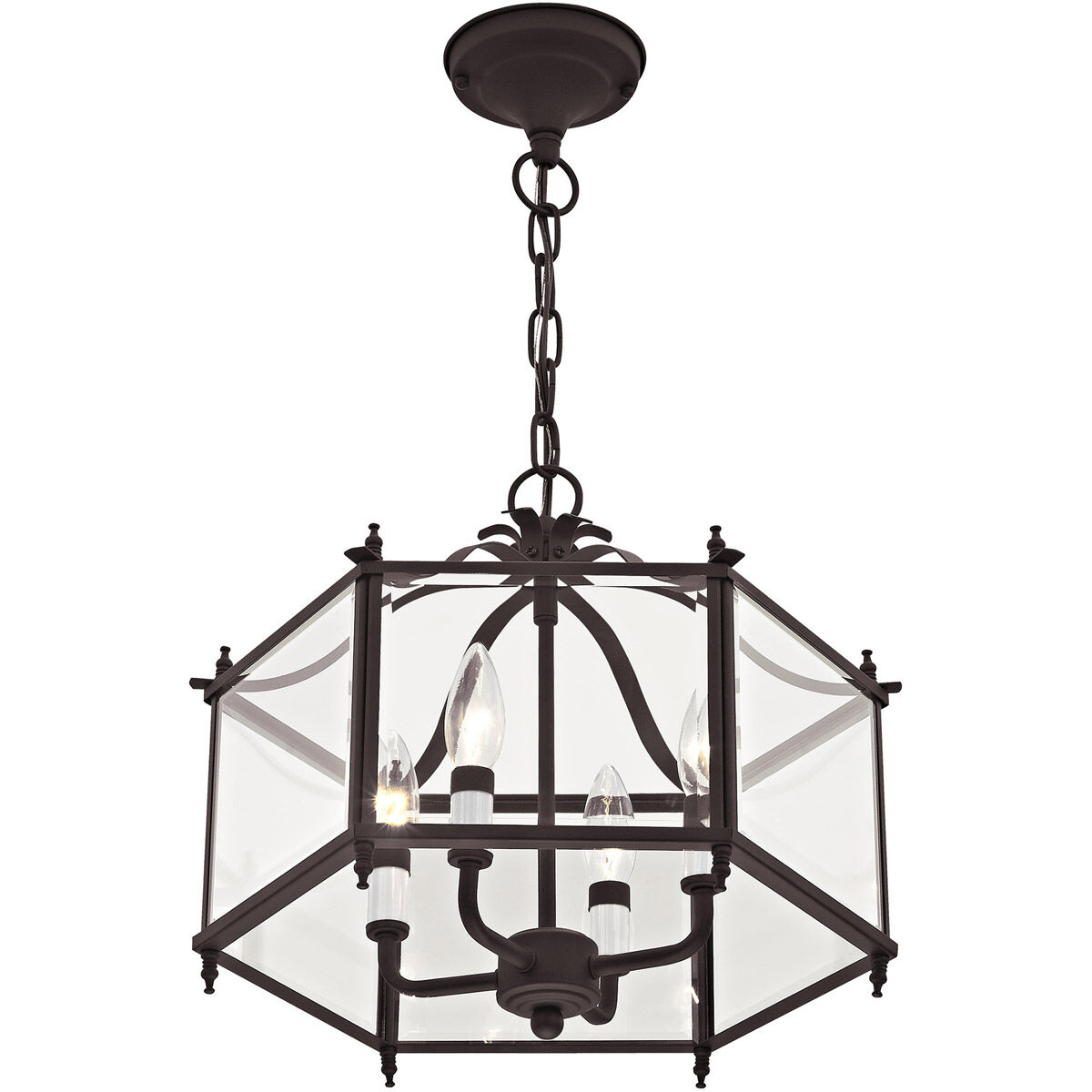 Livingston 4 Light 16 inch Bronze Convertible Pendant/Ceiling Mount Ceiling Light