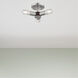 Copenhagen 3 Light 14 inch Brushed Nickel Semi-Flush Mount Ceiling Light