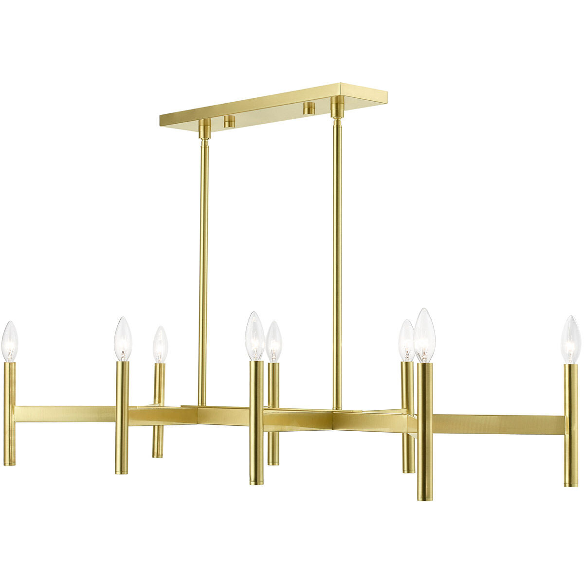 Copenhagen 8 Light 40 inch Satin Brass Linear Chandelier Ceiling Light