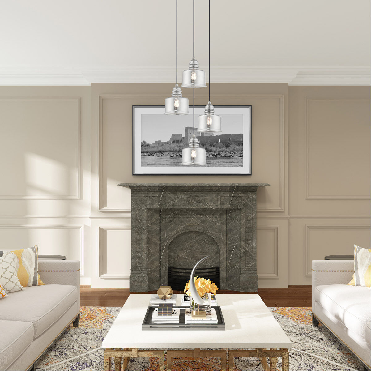 Art Glass 1 Light 7 inch Brushed Nickel Mini Pendant Ceiling Light